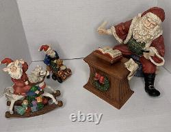 8 Piece Santa Scene Santa's Library Elves By Living Home Christmas Porcelain