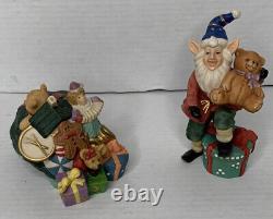 8 Piece Santa Scene Santa's Library Elves By Living Home Christmas Porcelain