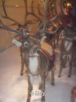 8 lifesize reindeer Christmas display. Rudolph is not included with this set