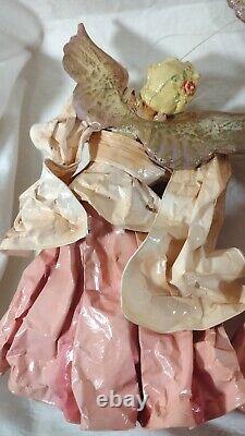 9 Antique Cartapesta Angels Cupid Italy Paper Mache Christmas Ornaments AS IS