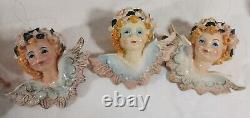 9 Antique Cartapesta Angels Cupid Italy Paper Mache Christmas Ornaments AS IS