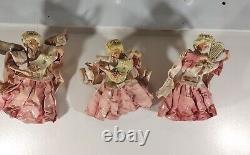 9 Antique Cartapesta Angels Cupid Italy Paper Mache Christmas Ornaments AS IS