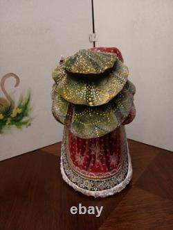 9 Russian SANTA Wooden Hand Carved Hand Painted SIGNED Beautiful Detailed