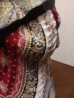 9 Russian SANTA Wooden Hand Carved Hand Painted SIGNED Beautiful Detailed