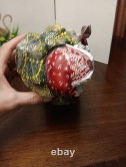 9 Russian SANTA Wooden Hand Carved Hand Painted SIGNED Beautiful Detailed