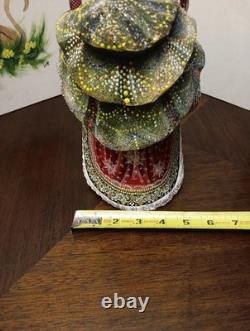 9 Russian SANTA Wooden Hand Carved Hand Painted SIGNED Beautiful Detailed