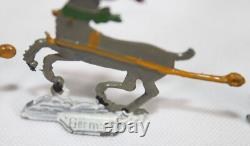 9 Vtg Hans Heinrichsen Reindeer Set Lot German Flat Lead Orig Paint Christmas