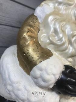 ADORABLE 15 Winking Santa Claus Mold Vintage Ceramic Christmas In Gold