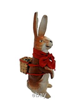 +ANTIQUE+ German Paper Mache / Bunny / Rabbit / Easter / Candy Container c1930