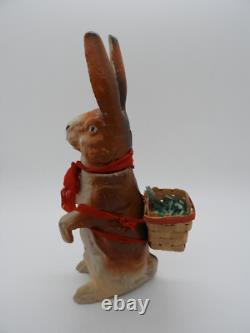 +ANTIQUE+ German Paper Mache / Bunny / Rabbit / Easter / Candy Container c1930