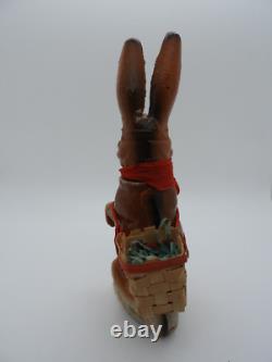 +ANTIQUE+ German Paper Mache / Bunny / Rabbit / Easter / Candy Container c1930