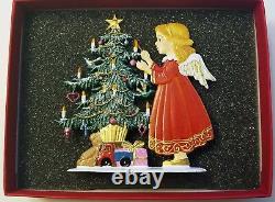 ARTIST WILHELM SCHWEIZER GERMAN ZINNFIGUREN Angel Decorating Tree (3.5x 3.5)