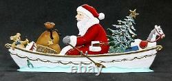 ARTIST WILHELM SCHWEIZER GERMAN ZINNFIGUREN Rowing Santa (5.5x 2.5)