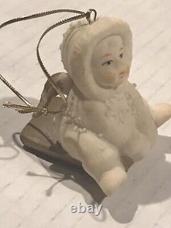 Angel Snow Baby on Sled Porcelain Baby With Wings Snowbabies Classic Figurine