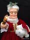 Animated 26 Mrs Santa Claus & White Dog Lighted Christmas Motionette Figure Iob