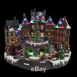 Animated Christmas Downtown Village Music Indoor Decoration Town LED Display Fun