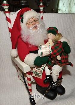 Animated SANTA Christmas 1993 Girl on Lap Holiday Creations Motionette Musical