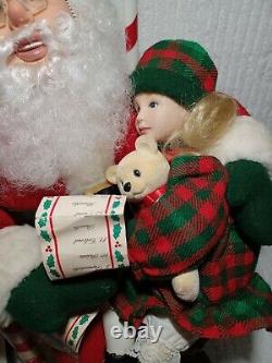 Animated SANTA Christmas 1993 Girl on Lap Holiday Creations Motionette Musical