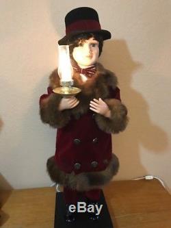 Animated Victorian Couple Beautifully Dressed Lighted Candle Christmas Holiday