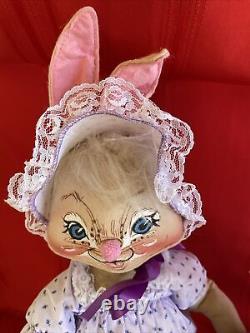 AnnaLee Bunny Dolls Stands'90 Easter Parade Spring Bonnet Posable 20 Tag Lot 2