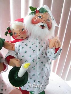 Annalee Christmas Doll Set- 18 Tuckered Santa & Mrs Couple w Kids- 1996 NWT