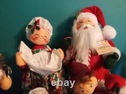 Annalee Dolls Christmas Vintage LOT Santas, Ms Claus, Elves, Camel, Baskets, etc