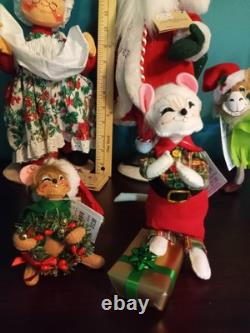Annalee Dolls Christmas Vintage LOT Santas, Ms Claus, Elves, Camel, Baskets, etc