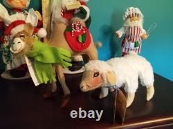 Annalee Dolls Christmas Vintage LOT Santas, Ms Claus, Elves, Camel, Baskets, etc