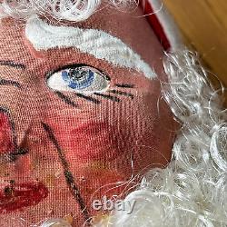 Antique 1920's Santa Gauze Mask Hand Painted Face Straw Stuffed Body 29 Germany