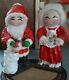 Antique 1940s Paper Mache Santa Claus & Mrs. Claus Christmas Handmade Rare