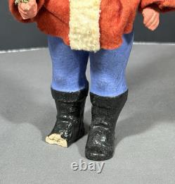 Antique German Belsnickel Father Christmas Santa 8 Candy Container Felt Beard