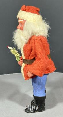 Antique German Belsnickel Father Christmas Santa 8 Candy Container Felt Beard