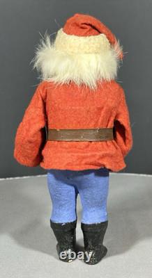 Antique German Belsnickel Father Christmas Santa 8 Candy Container Felt Beard