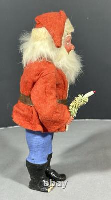 Antique German Belsnickel Father Christmas Santa 8 Candy Container Felt Beard