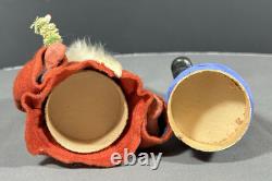 Antique German Belsnickel Father Christmas Santa 8 Candy Container Felt Beard