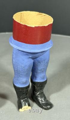 Antique German Belsnickel Father Christmas Santa 8 Candy Container Felt Beard