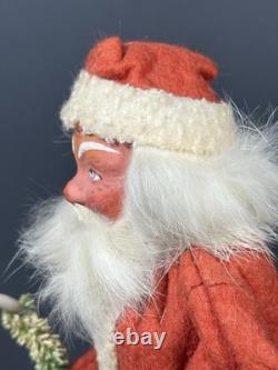 Antique German Belsnickel Father Christmas Santa 8 Candy Container Felt Beard