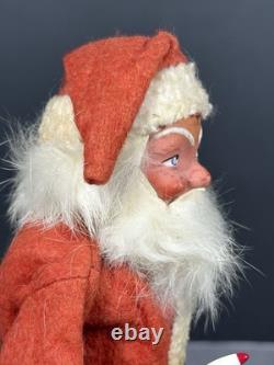 Antique German Belsnickel Father Christmas Santa 8 Candy Container Felt Beard