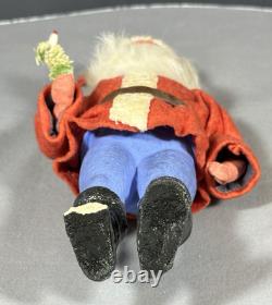 Antique German Belsnickel Father Christmas Santa 8 Candy Container Felt Beard