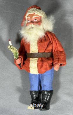 Antique German Belsnickel Father Christmas Santa 8 Candy Container Felt Beard