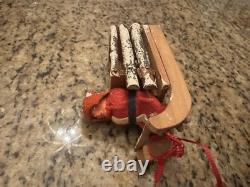 Antique German Belsnickel Santa Claus & Sleigh 5