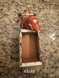 Antique German Belsnickel Santa Claus & Sleigh 5