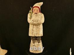 Antique German Belsnickel St. Nicholas Father Christmas 9 3/8 In. Mica Robe