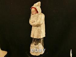 Antique German Belsnickel St. Nicholas Father Christmas 9 3/8 In. Mica Robe