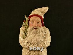 Antique German Belsnickel St. Nicholas Father Christmas 9 3/8 In. Mica Robe