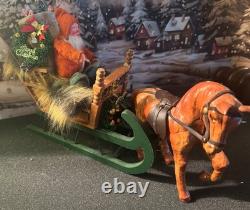 Antique German Belsnickel-Stamped in Sleigh withHorse staged Christmas Scene Antique German Belsnickel-Stamped in Sleigh withHorse staged Christmas Scene