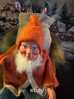 Antique German Belsnickel-Stamped in Sleigh withHorse staged Christmas Scene Antique German Belsnickel-Stamped in Sleigh withHorse staged Christmas Scene