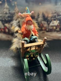 Antique German Belsnickel-Stamped in Sleigh withHorse staged Christmas Scene Antique German Belsnickel-Stamped in Sleigh withHorse staged Christmas Scene