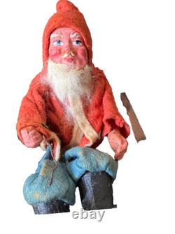 Antique German Belsnickel-Stamped in Sleigh withHorse staged Christmas Scene Antique German Belsnickel-Stamped in Sleigh withHorse staged Christmas Scene