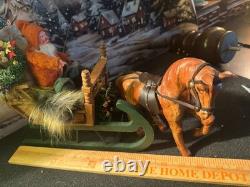 Antique German Belsnickel-Stamped in Sleigh withHorse staged Christmas Scene Antique German Belsnickel-Stamped in Sleigh withHorse staged Christmas Scene